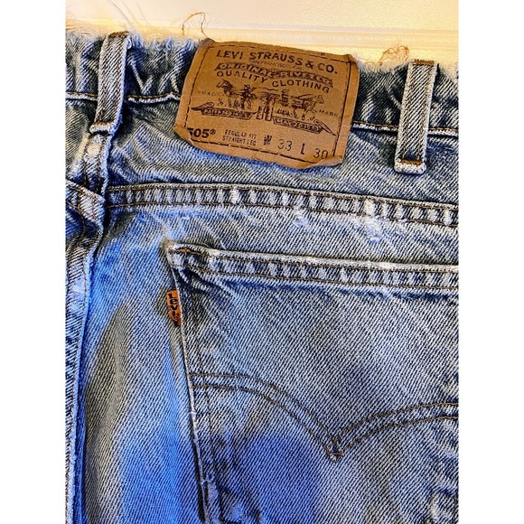 Vintage 90s Distressed orange Tab 505 Levis - Picture 6 of 7